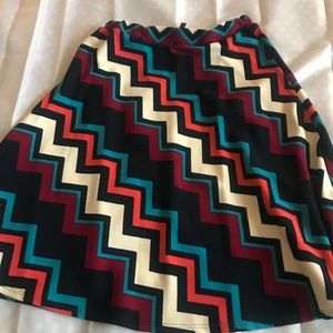 Chevron, multi-colored A-line skirt